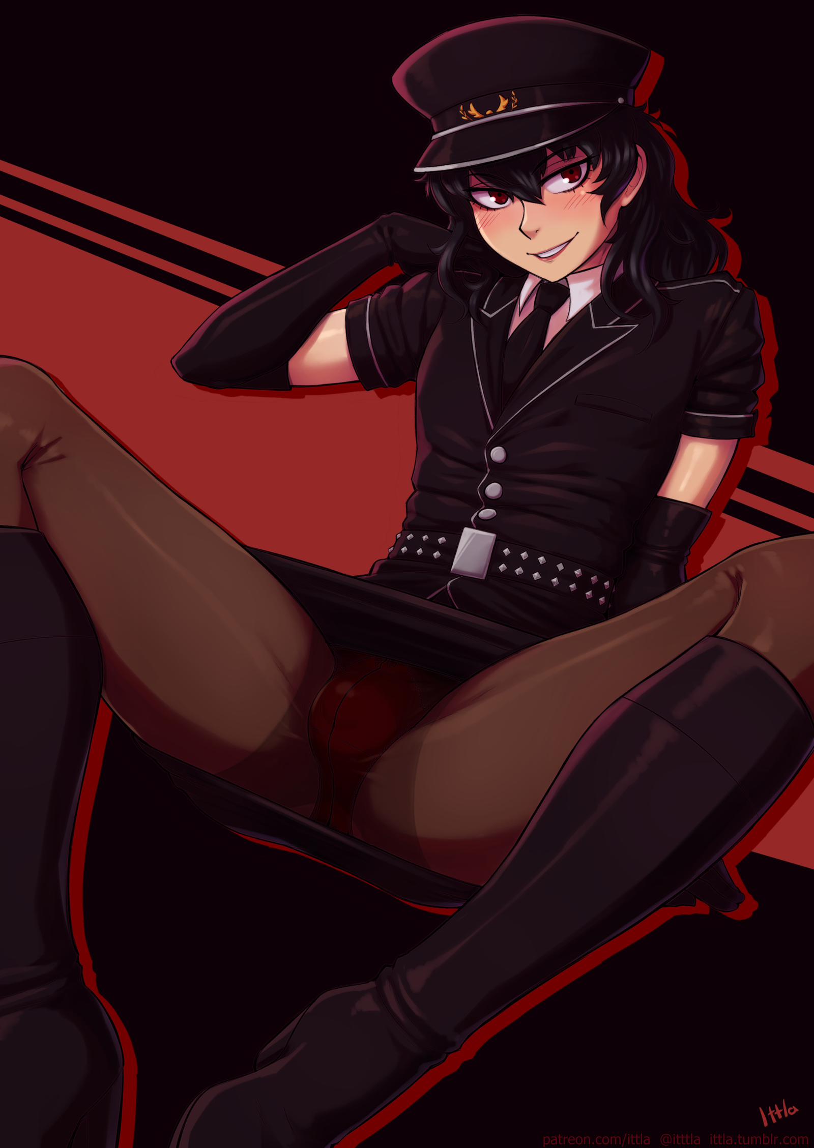 Ren Amamiya - NSFW, Ittla, Persona, Persona 5, Its a trap!, Anime, Anime art, Ren Amamiya, Longpost