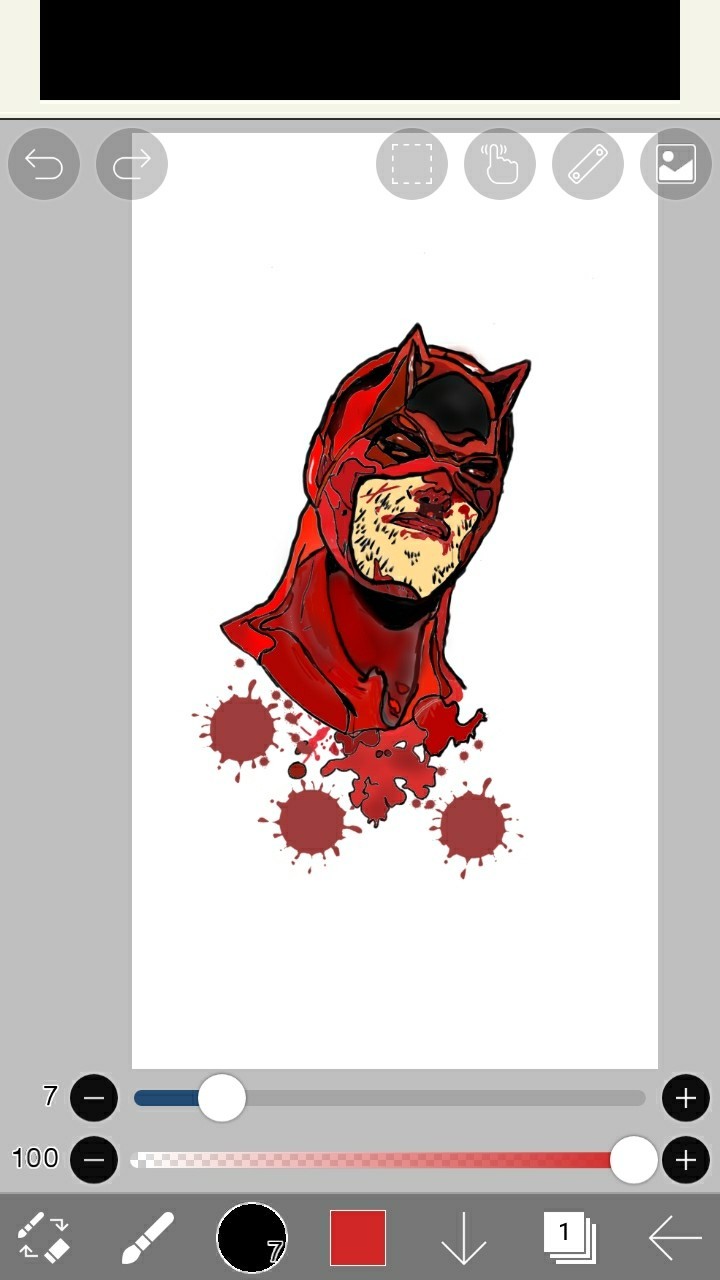 First normal drawing - My, Drawing, Daredevil, Longpost