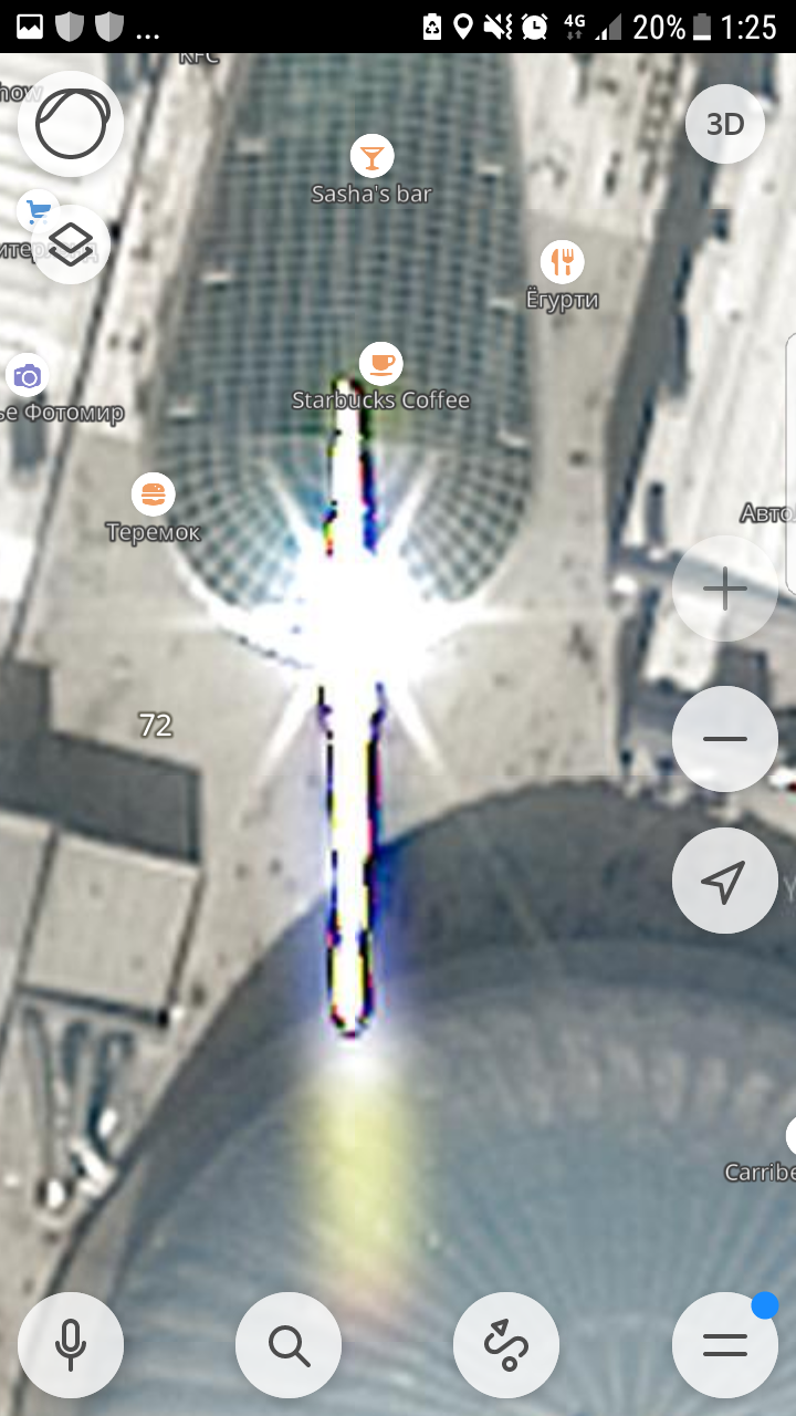 Cigar-shaped sparkling object over Peterland - UFO, Satellite, Aerial photography, Yandex maps, Longpost, Peterland, Saint Petersburg, Glare, Screenshot