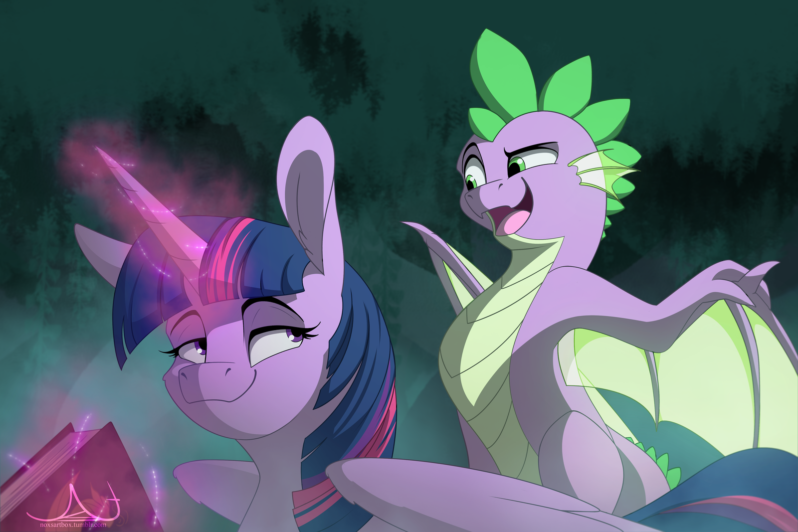 The filly likes wings, right? - My little pony, Twilight sparkle, Spike, MLP Season 8, PonyArt, The Dragon