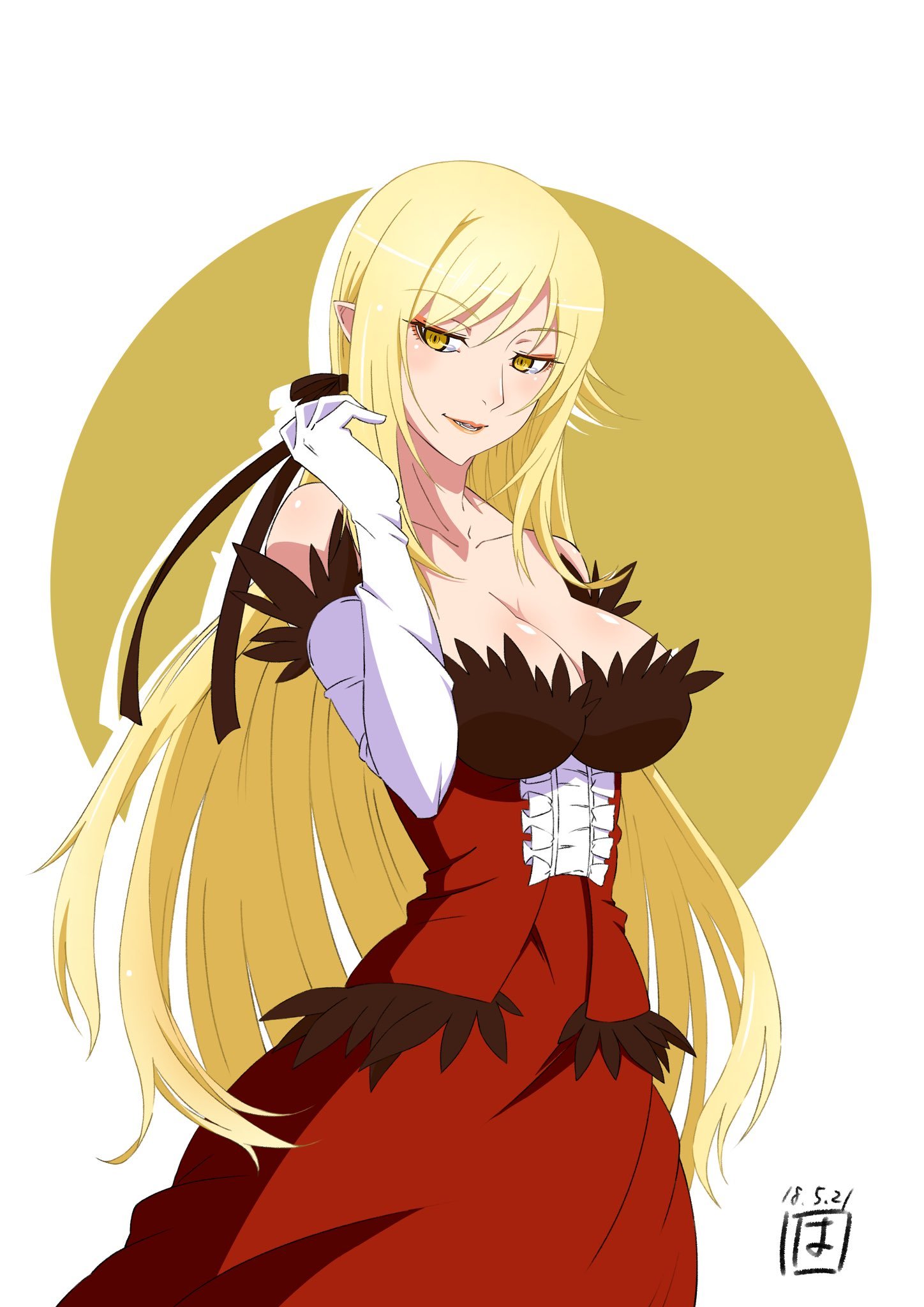 Стильная Киссшот - Аниме, Anime Art, Monogatari series, Kiss-Shot Acerola-orion Heart-under-blade