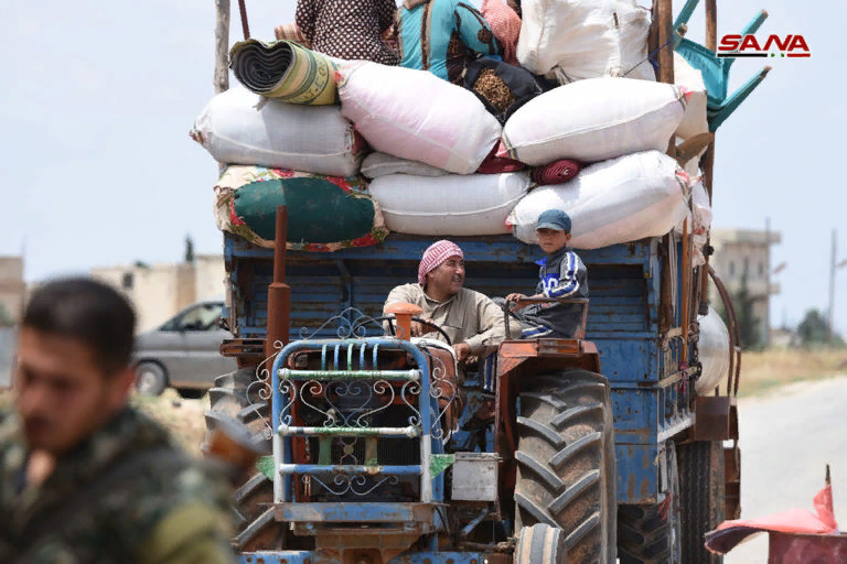 More than 500 people returned to their homes around the Abu Duhur airbase - Politics, War in Syria, Translation, Airbase, Longpost