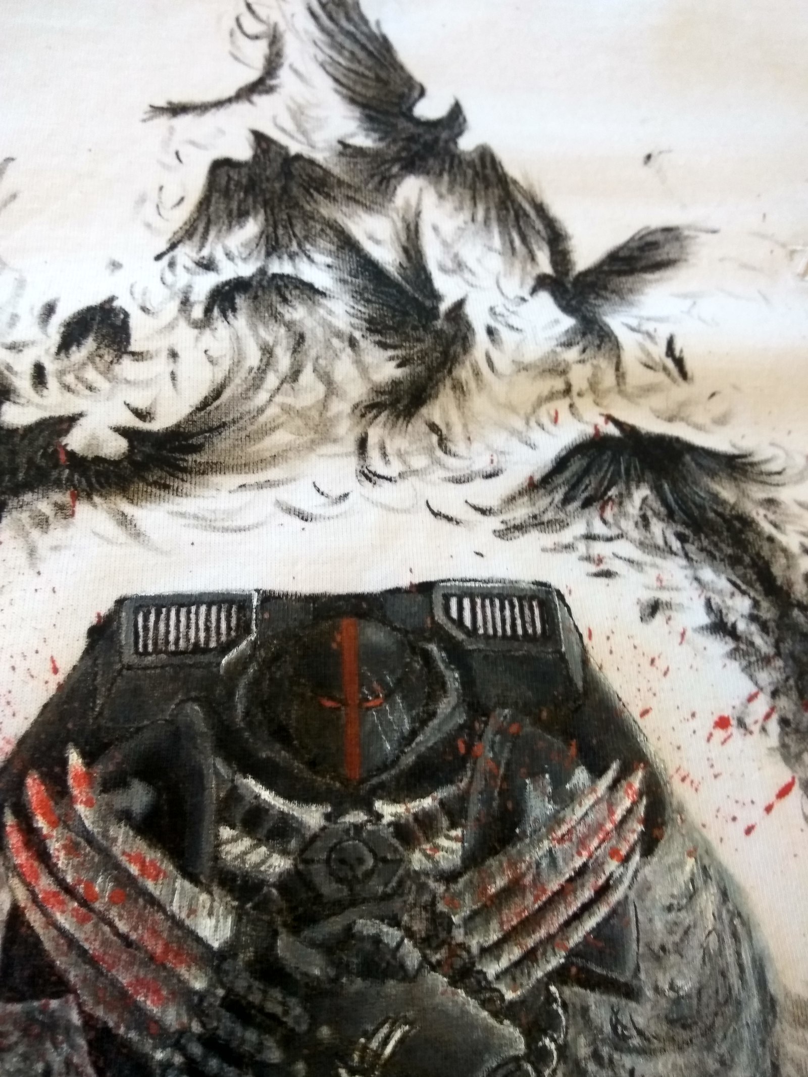 Paphos engines are on, flaps down! - My, Warhammer 40k, Acrylic, Drawing, T-shirt, Longpost