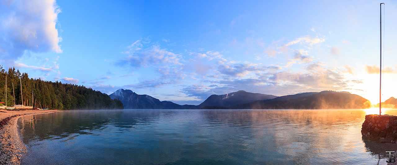 Dawn on the lake - My, Lake, dawn, Nature, Morning, , Панорама