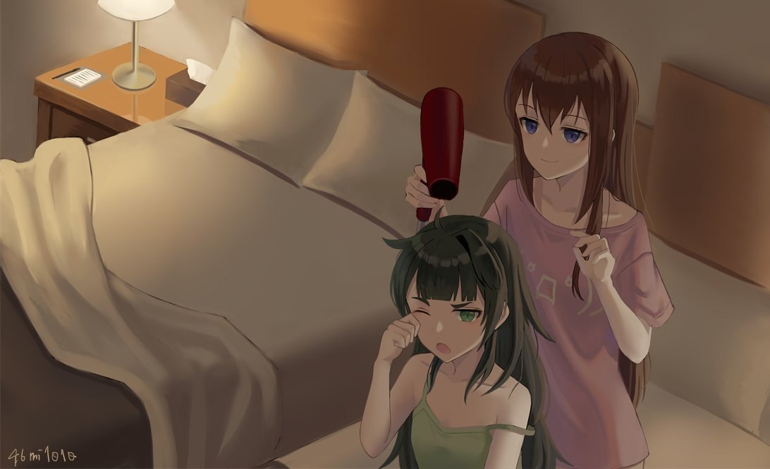 Senpai and Kouhai - Steins gate, Visual novel, Anime art, Kurisu makise, Maho Hiyajo, Steins Gate 0