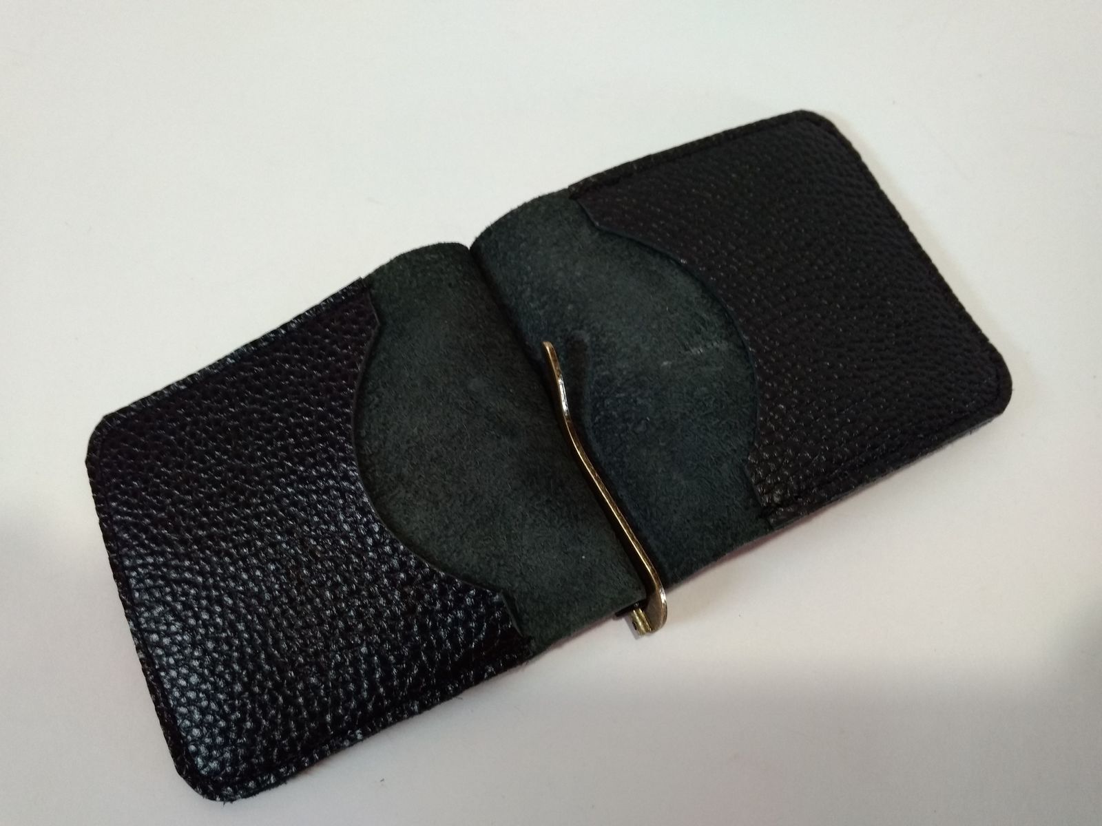 How I sewed a leather money clip - My, Leather, With your own hands, Money clip, Needlework with process, Longpost