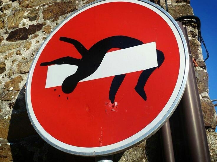 Street art on signs - Signs, Street art, Pinterest, A selection, Longpost, Road sign