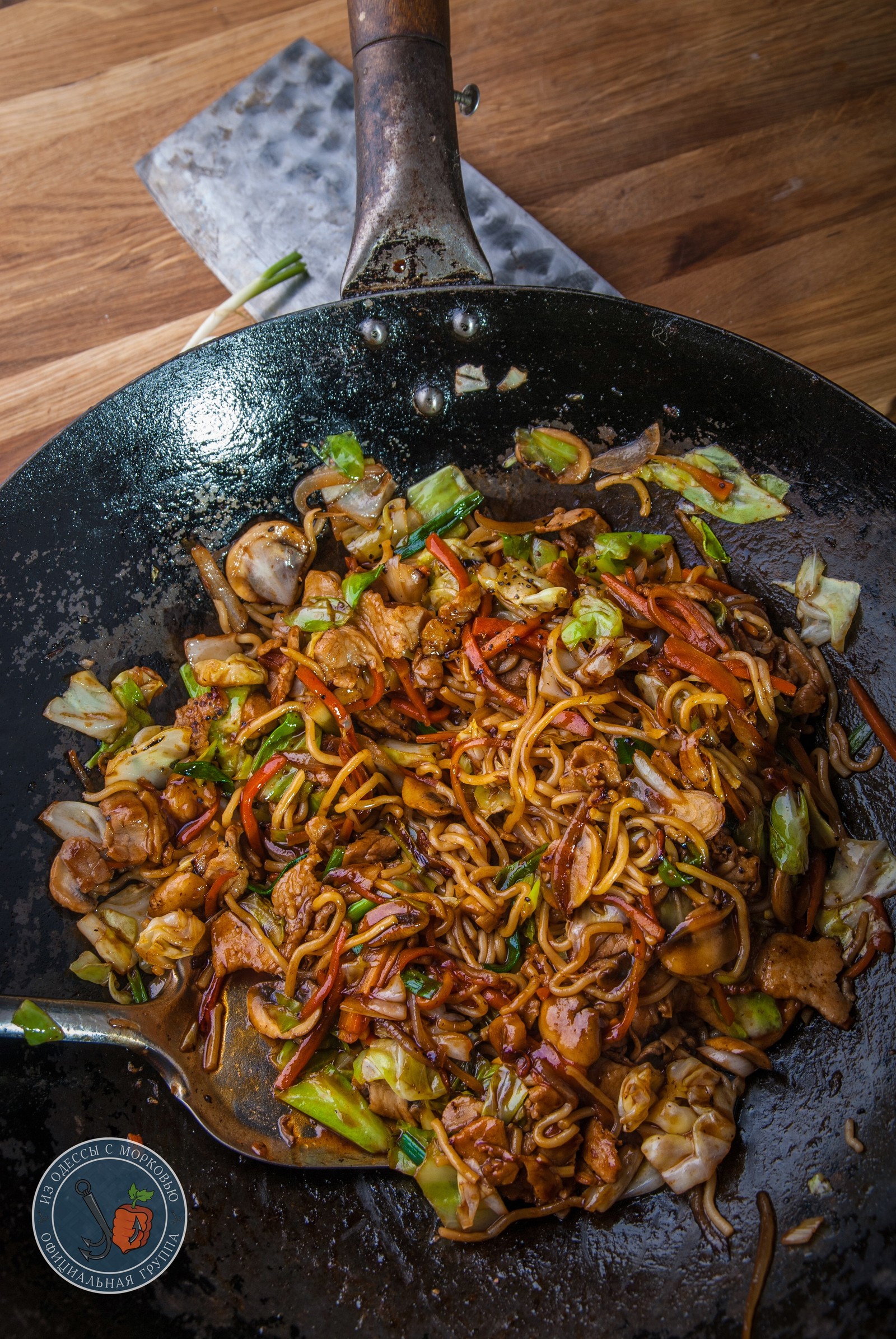 Two types of noodles in a wok from Bra - My, From Odessa with carrots, Recipe, Cooking, The photo, Food, Longpost, Wok