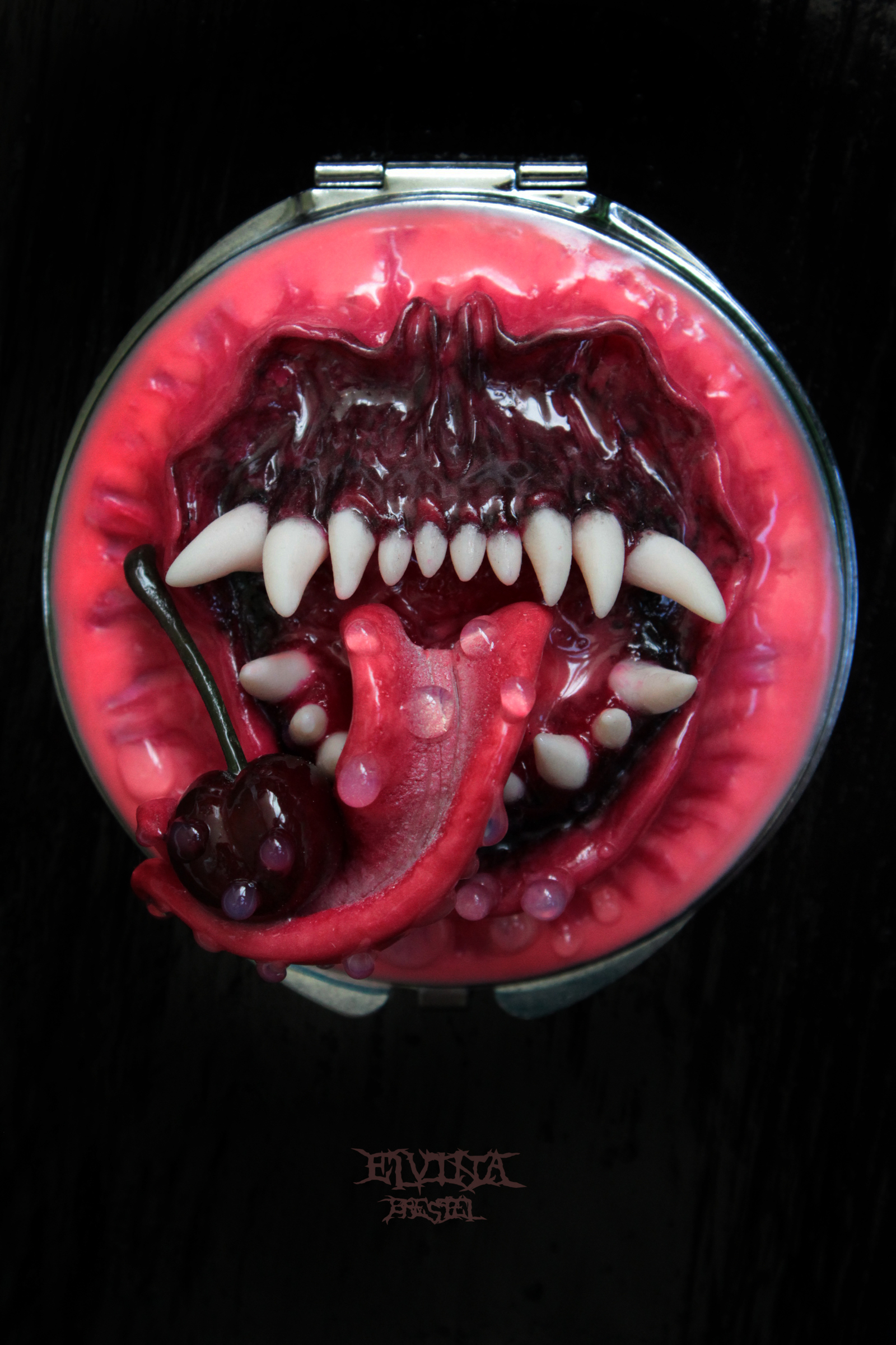 Mirror with cherry - My, Polymer clay, Kripota, Mirror, My, Longpost