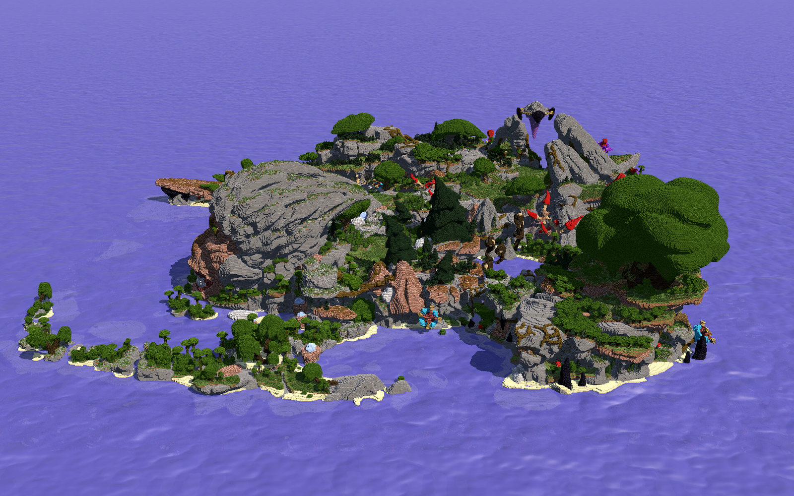 Minecraft. - My, Minecraft, Landscape, Island, Monkey, Video, Longpost