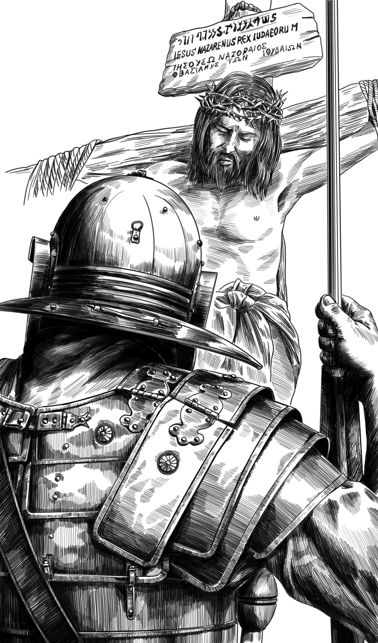 crucifixion - My, Art, Jesus Christ, Crucifixion, Krita, Drawing, Digital drawing, , Religion, Roman Legion