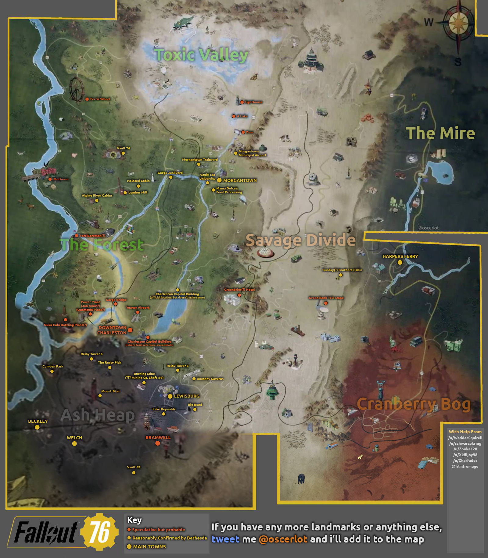 Fallout 76 map variant leaked online - Fallout, Bethesda, Fallout 76, Reddit, Computer games, Analysis