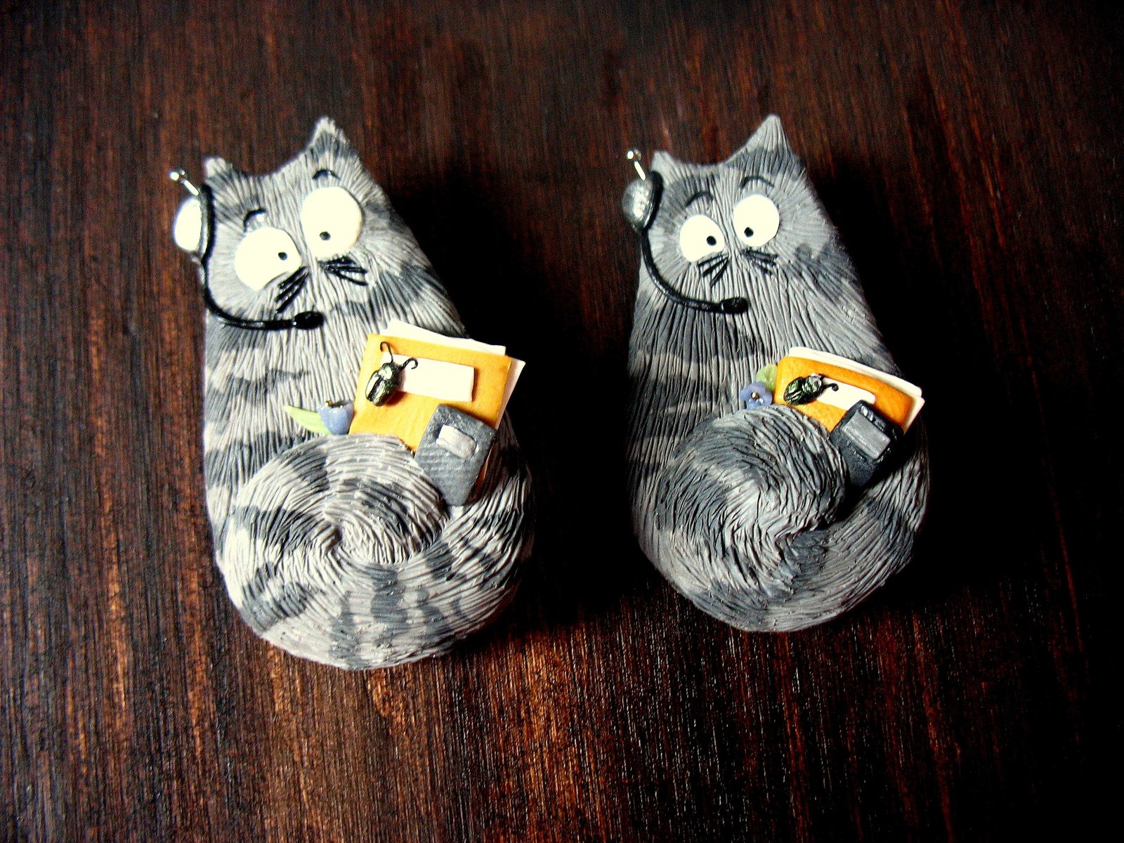 Cats and the result of the draw - My, Brooch, Polymer clay, Catomafia, Needlework without process, Video, Longpost, cat