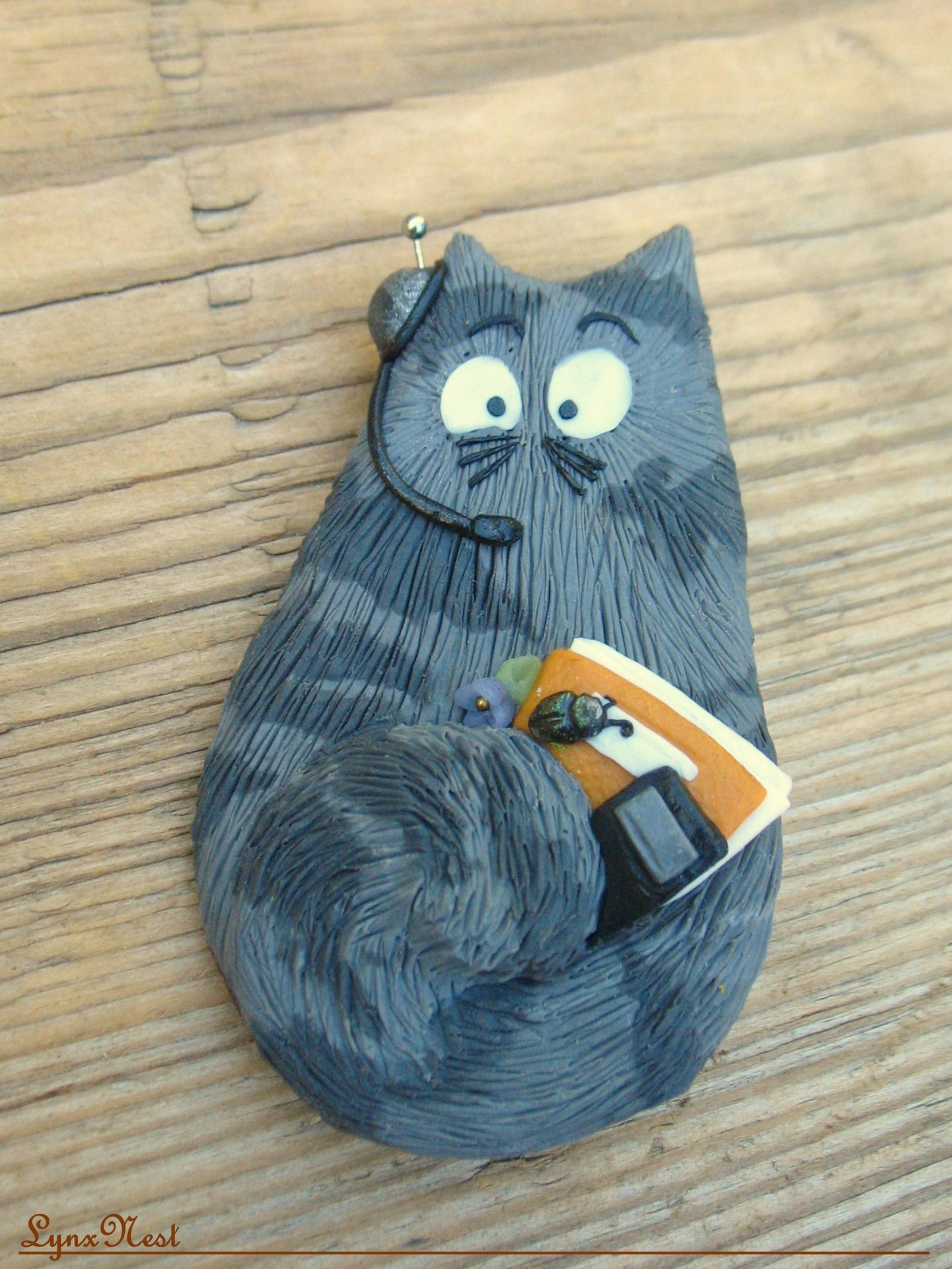 Cats and the result of the draw - My, Brooch, Polymer clay, Catomafia, Needlework without process, Video, Longpost, cat