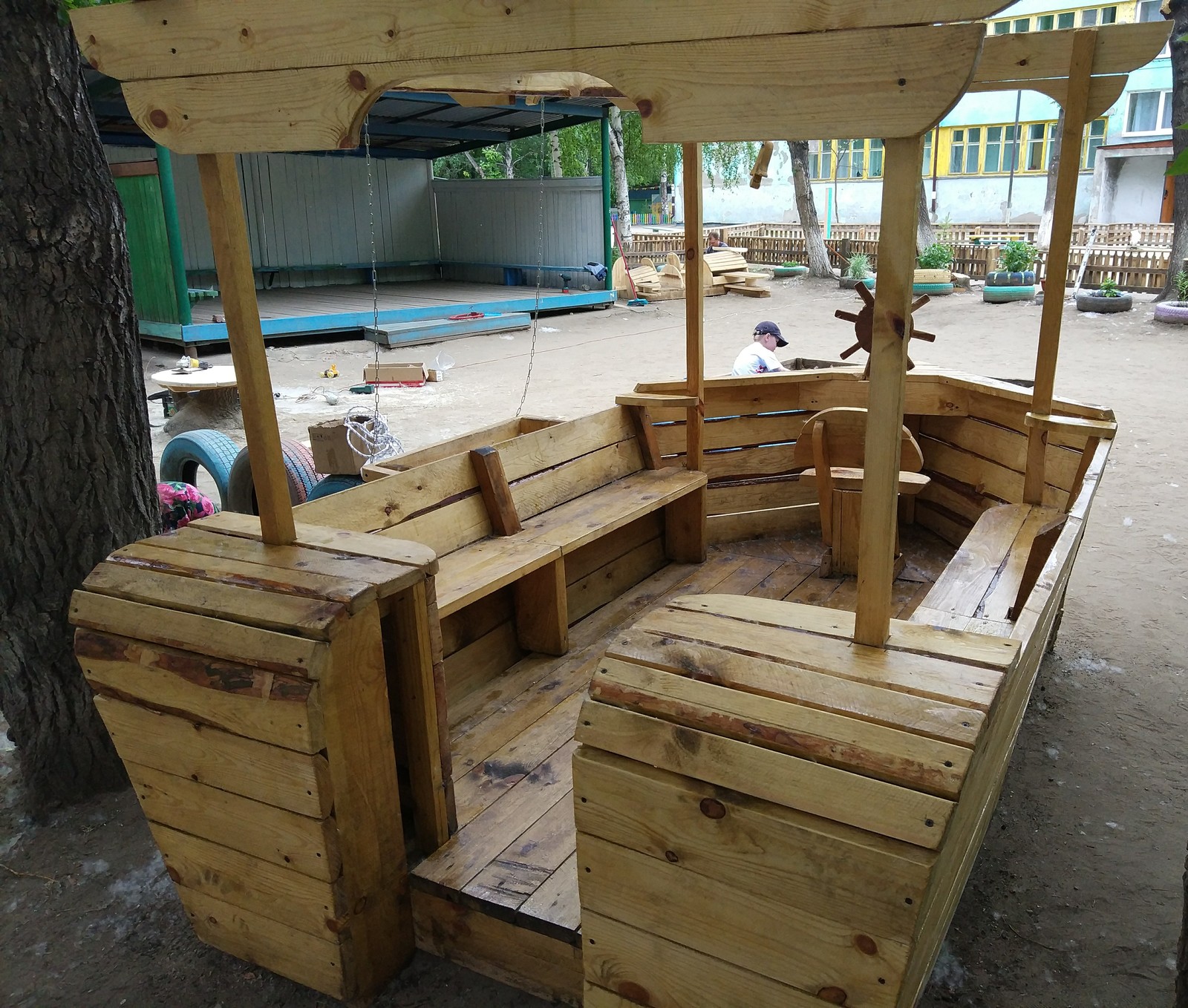 Fascinating playground - My, Kindergarten, Master, Wood products, Longpost