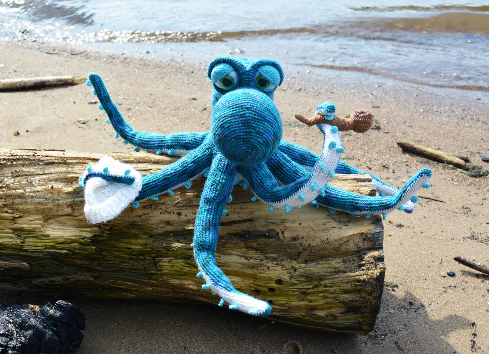 Old sea wolf or in travel dreams - My, Needlework without process, Knitting, Toys, Octopus, Handmade, With your own hands, Handmade, Hobby, Longpost