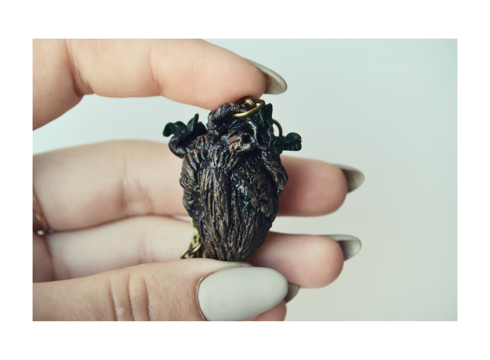 The heart of the dense forest. - My, Polymer clay, Handmade, Handmade, Anatomical heart, Tree, Pendant, Longpost