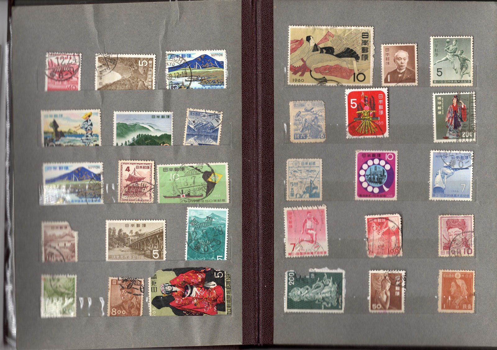 Collection of stamps from Japan 60s - My, Stamps, Stamps, Collection