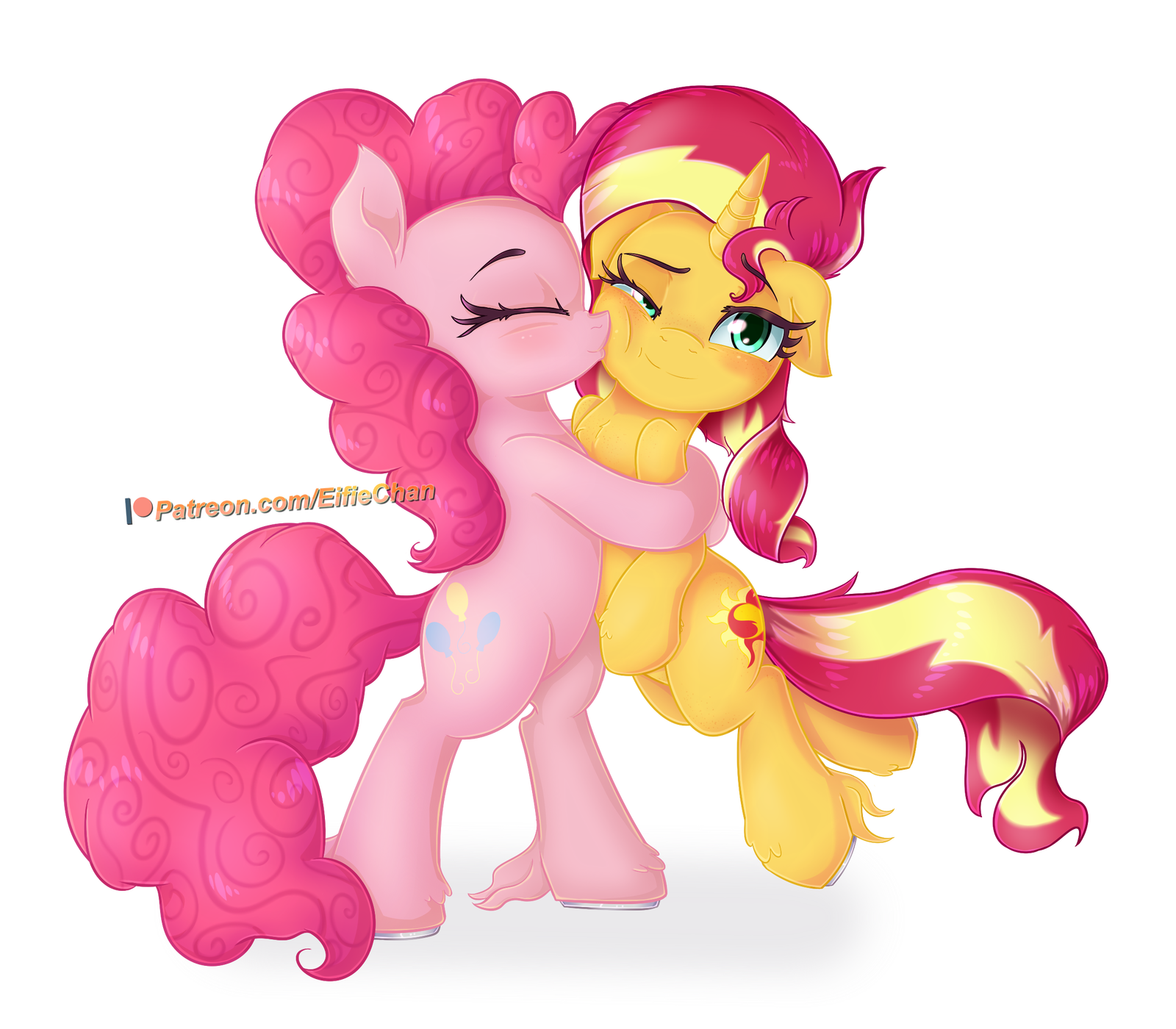 Smooch - My little pony, PonyArt, Pinkie pie, Sunset shimmer, MLP Lesbian