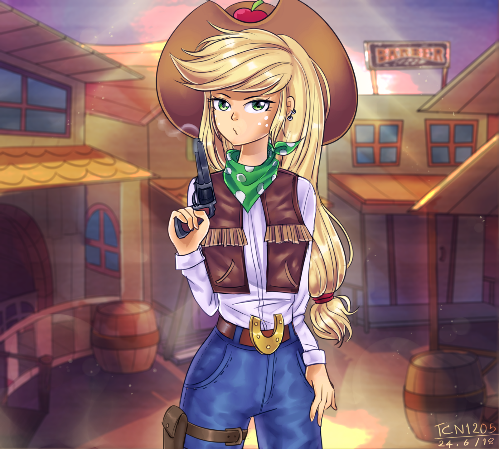 Fastest hand in the wild west - My little pony, Equestria girls, Applejack, Looknamtcn