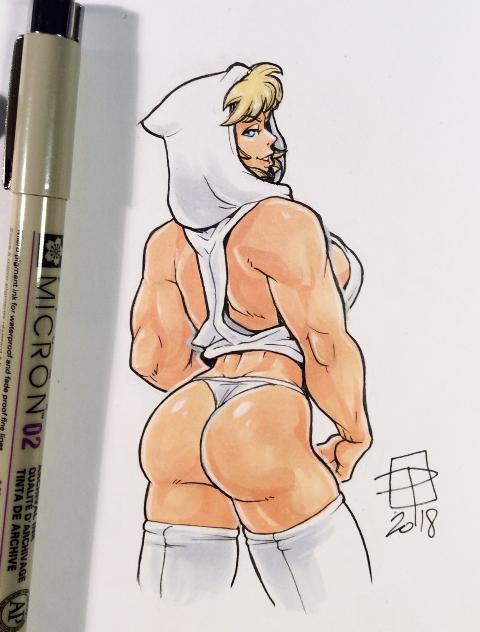 Power Girl back view - Callmepo, Арт, Крепкая девушка, DC, DC Comics, Пауэр Гёрл, Попа, Спортивные девушки