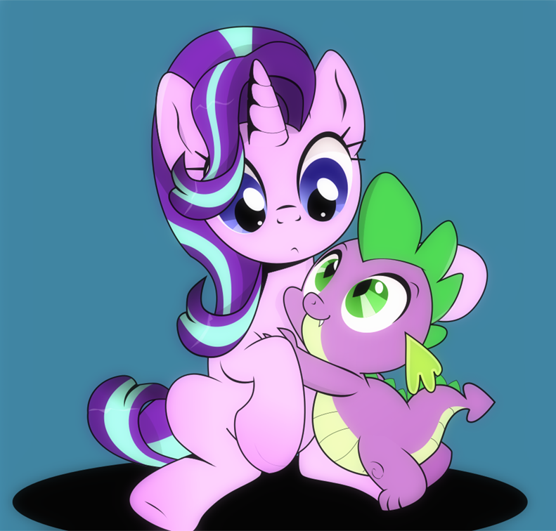 Purple Hugs... - Twilight sparkle, Spike, Starlight Glimmer, PonyArt, My little pony, Longpost