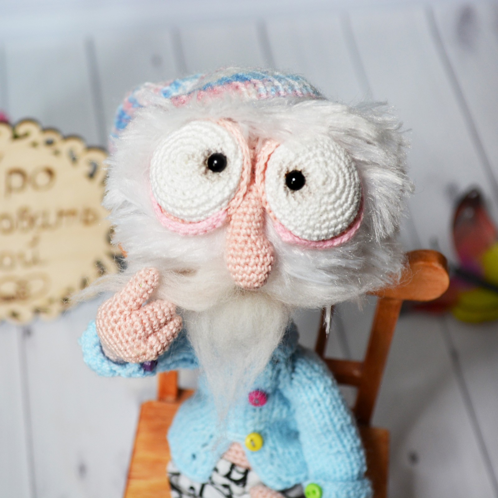 Brownie Salvador for home Nathan :) - My, Needlework without process, Handmade, Knitting, Brownie, Doll, Hobby, Longpost