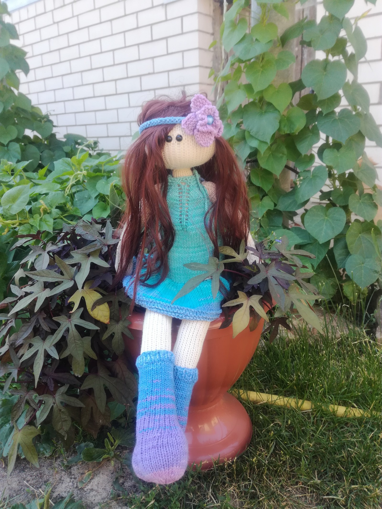 doll for mom - My, Mum, Knitting, Doll, Longpost