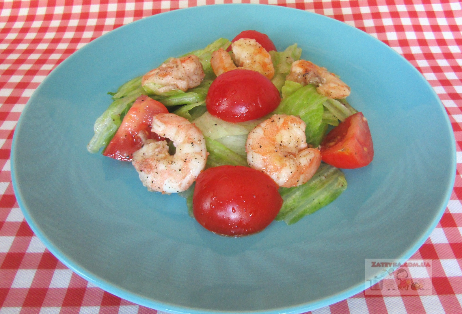 Salad with shrimps and tomatoes - My, Recipe, Video recipe, , Salad, Light salad, Salad without mayonnaise, Video