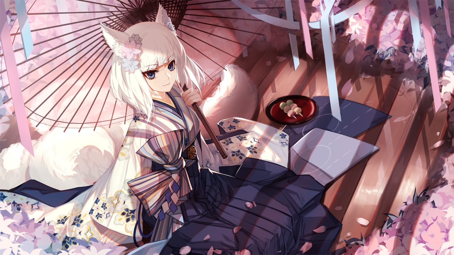 Tail - Anime Art, Хвост, Девушки, Аниме, Anime Original, Azur Lane, Yamashiro, Kaga