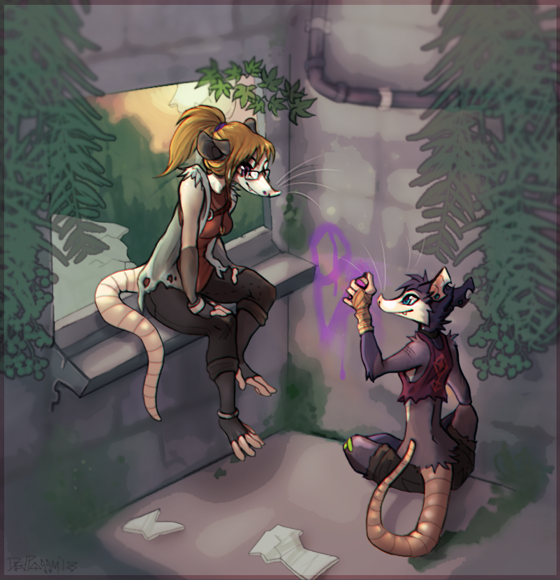 together - Furry, Art, Zenirix, Romance, Opossum