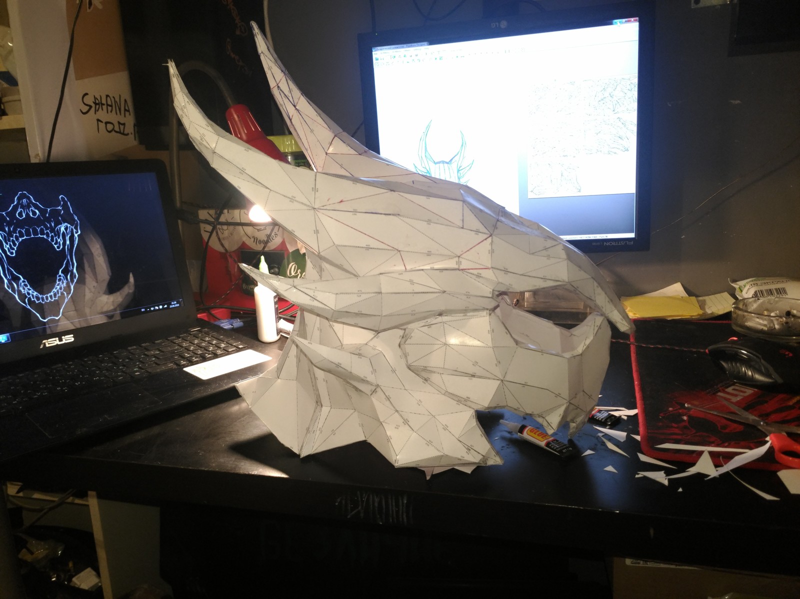 Pervak ??Daedric Paper Helm - My, , Daedra, Paper, Models, Modeling, Helmet, Papercraft, Pepakura, Longpost