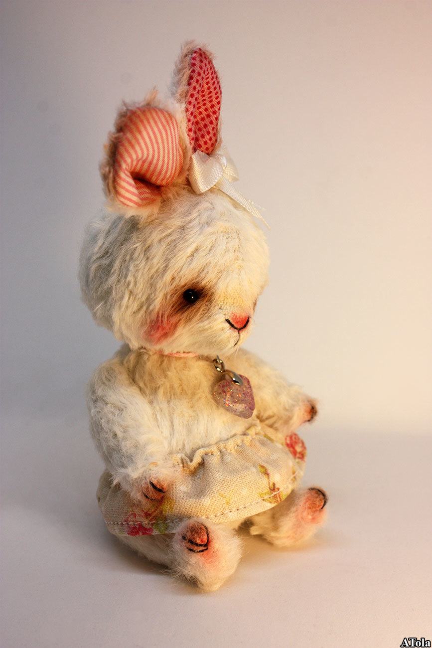 Bunny in teddy style - My, Needlework without process, Hare, Teddy's friends, Handmade, Soft toy, Collectible figurines, Longpost