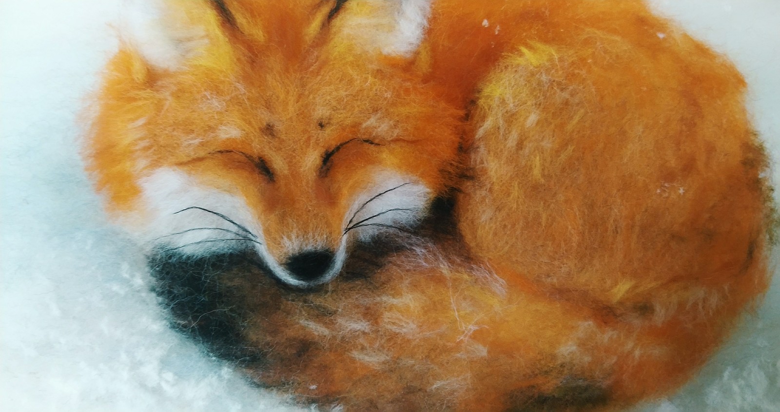 Muscovite fox. - My, , Fox, Wool painting, Needlework without process, Longpost