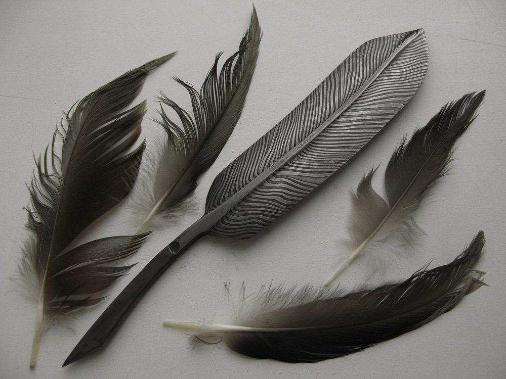 Feather - stationery knife. - My, Knife, Feather, Stationery knife, My, Longpost