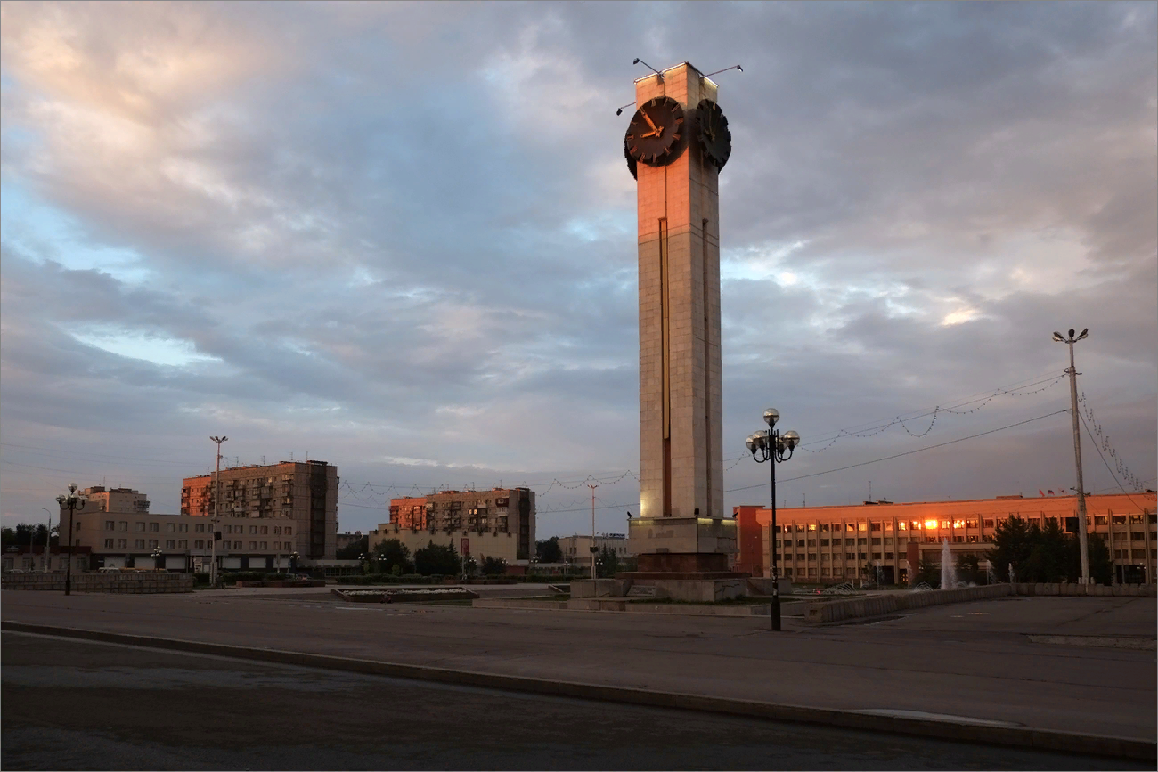 City clock from construction to the present day. - Magnitogorsk, Clock, Centre, Magnitogorsk history club, Old photo, View, Magnitka, Longpost