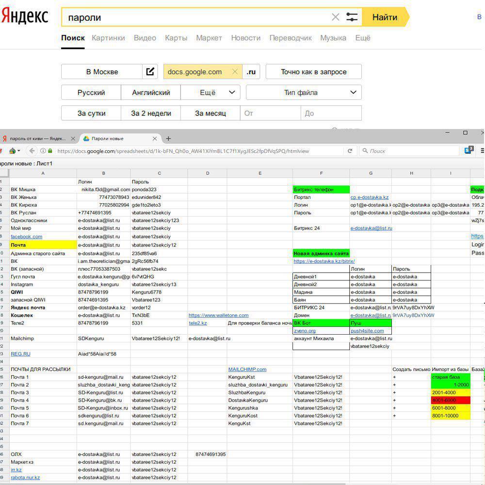 Passwords, bank cards and a complete list of Jews. What Google Docs files could be found in the Yandex search - Yandex., Google, Longpost