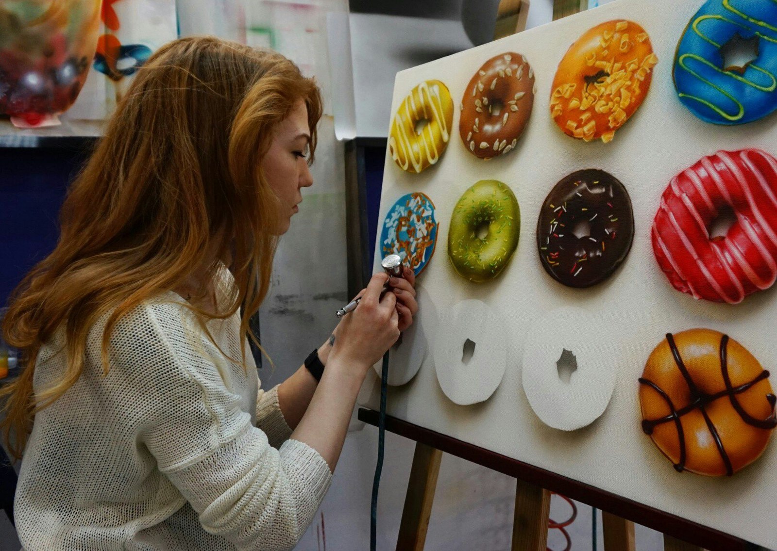 0 calories - My, Airbrushing, Painting, Drawing, , Artist, Donuts