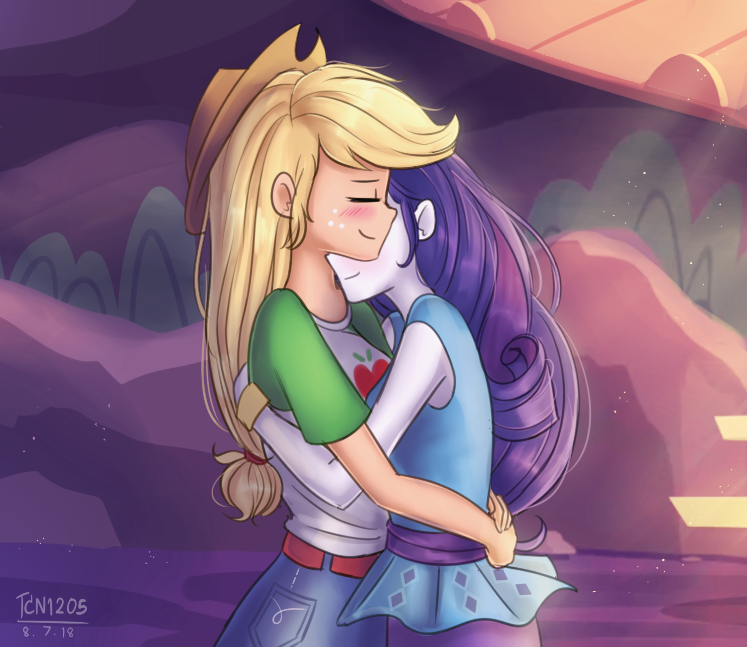 A Hug Apologize - My little pony, Equestria girls, Rarity, Applejack, Looknamtcn