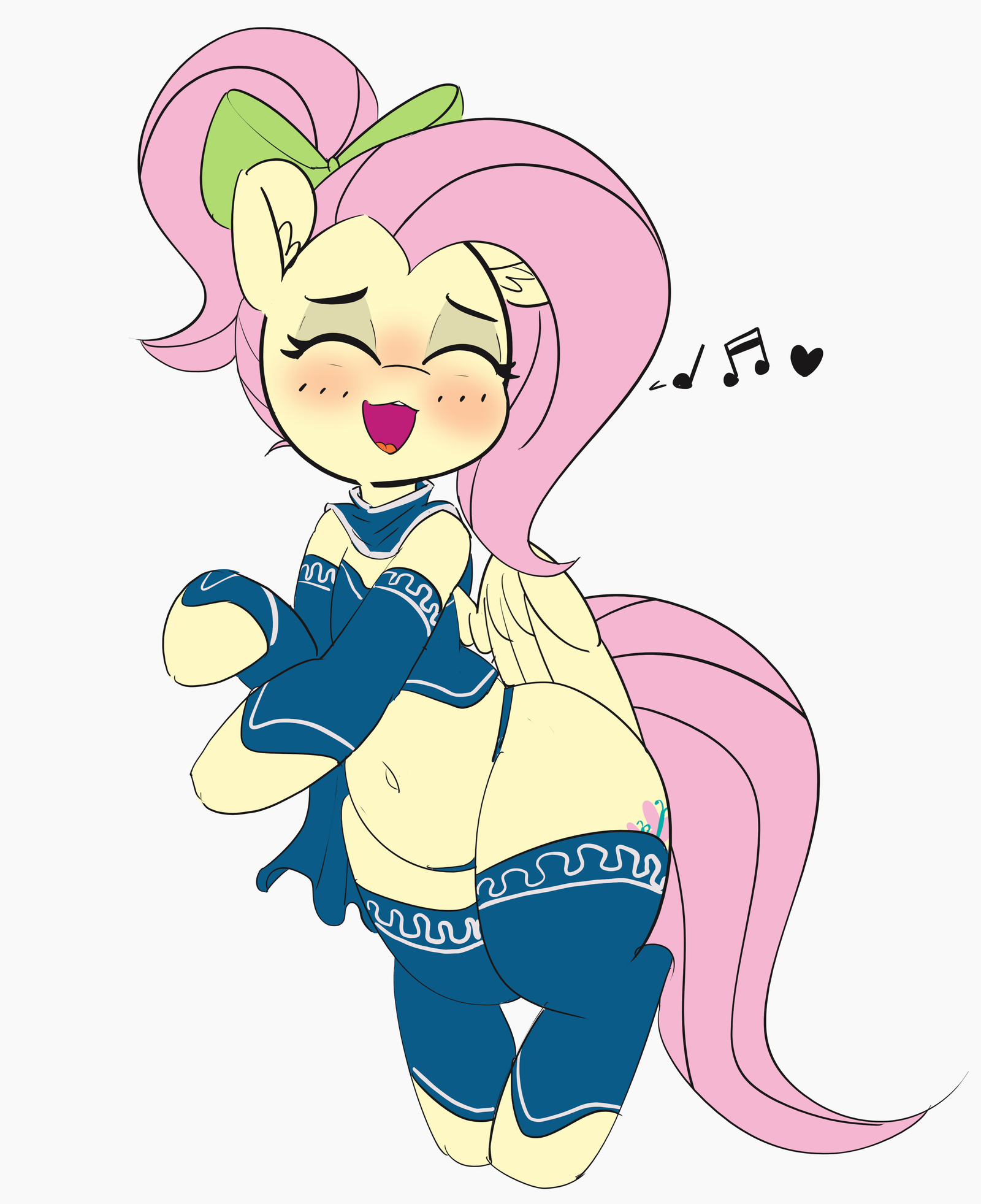 Singing Flatty - My little pony, PonyArt, Fluttershy, MLP Edge, Pabbley