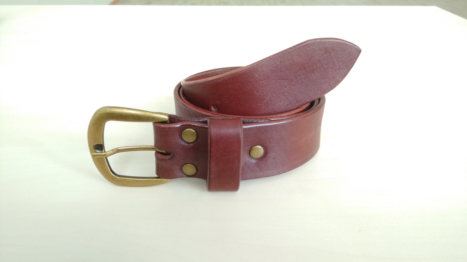 Handmade genuine leather belt. - My, With your own hands, Leather, Belt, Longpost