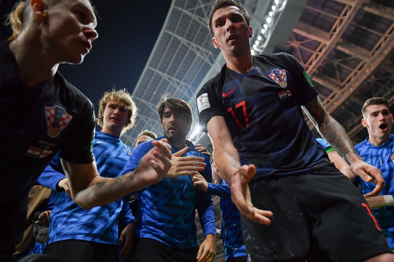 Croats celebrated the second goal so fieryly that they accidentally dropped the photographer - Sport, Football, 2018 FIFA World Cup, Croatia national team, Photographer, Curiosity, Goal celebration, GIF, Longpost