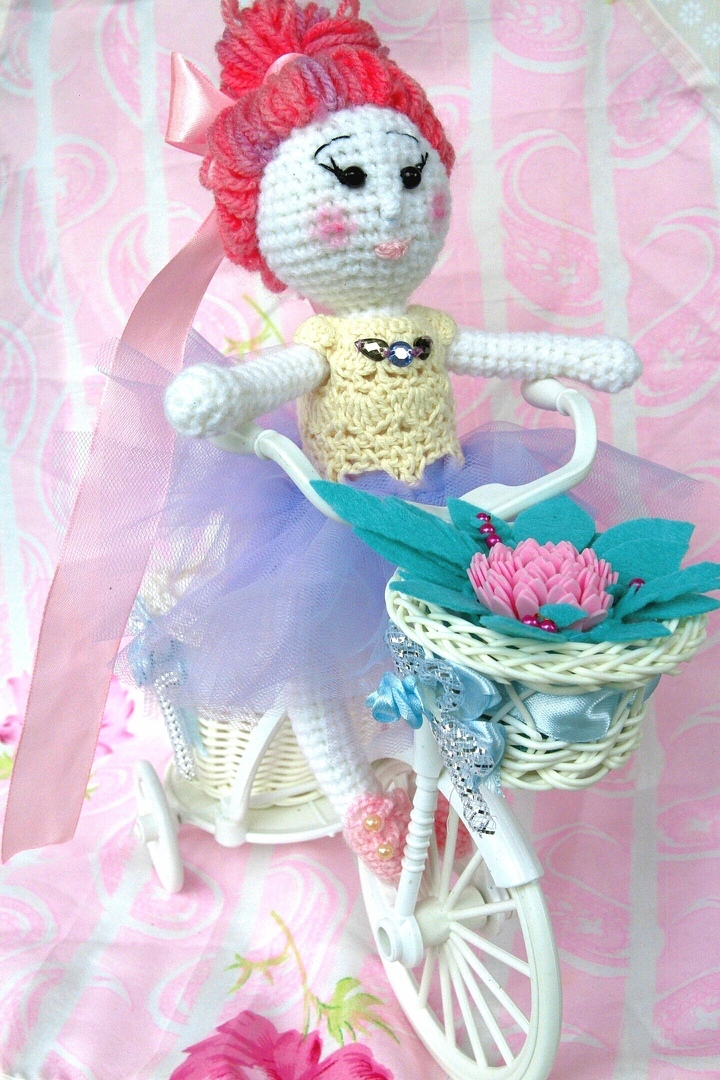 summer girl - My, Crochet, Knitted toys, Presents, For children, Longpost