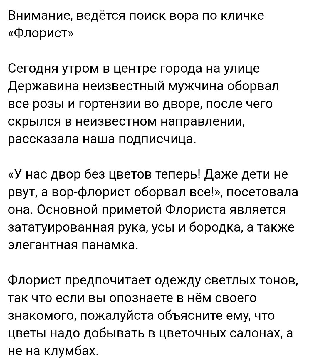 In Novosibirsk, they are looking for a flower picker similar to Lenin) - Lenin, Thief, Rascals, Novosibirsk, Screenshot, Longpost