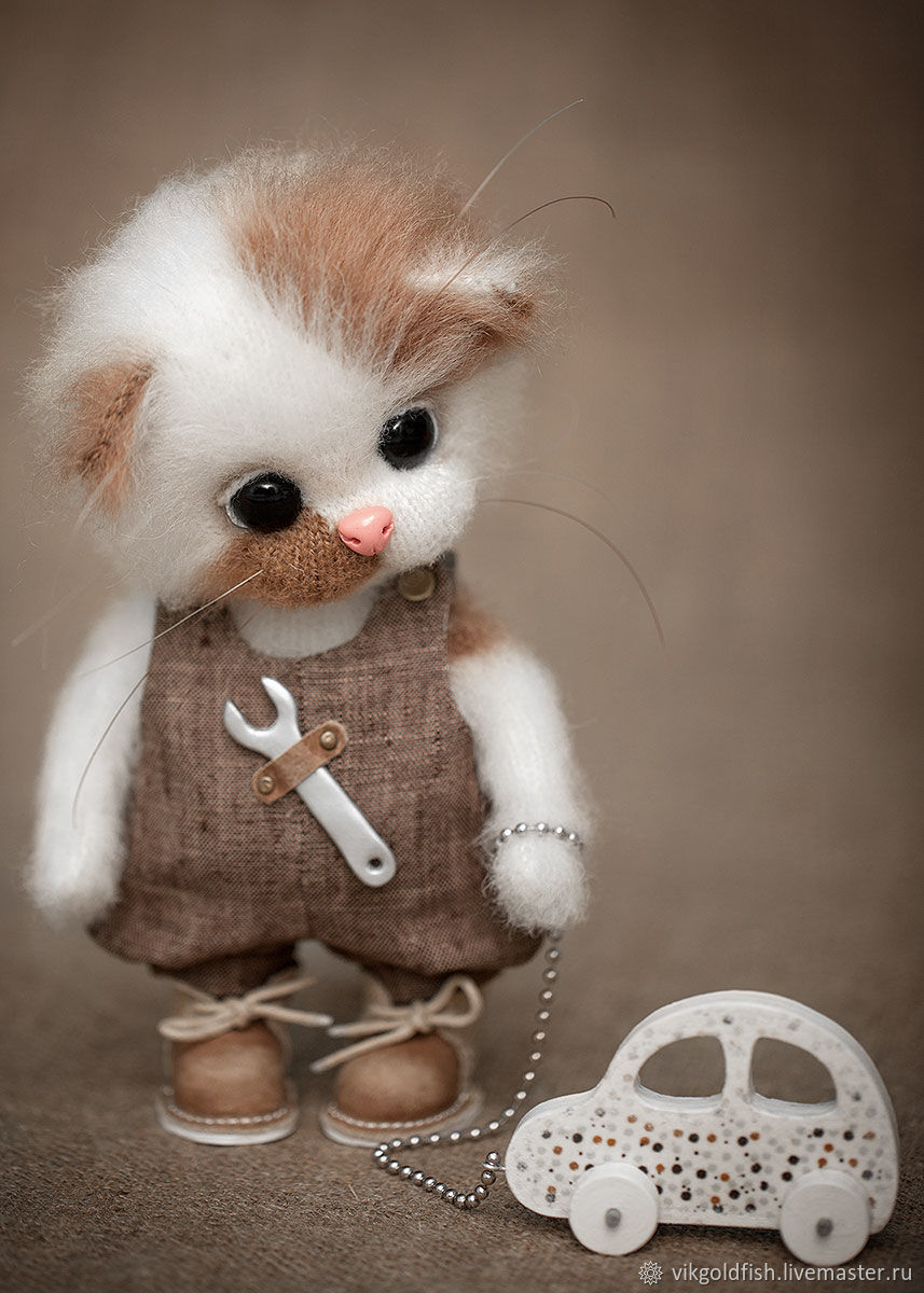 Little auto mechanic. - My, Needlework, Needlework without process, Knitted toys, Longpost, Needlemen