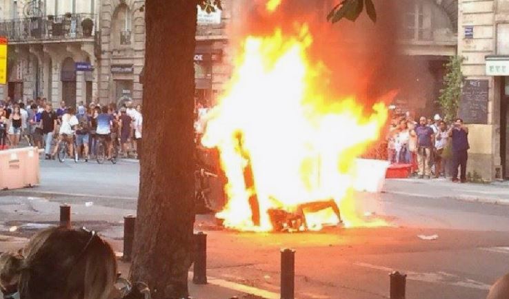 The French celebrate winning the 2018 World Cup - My, France, Disorder, , Video, Longpost