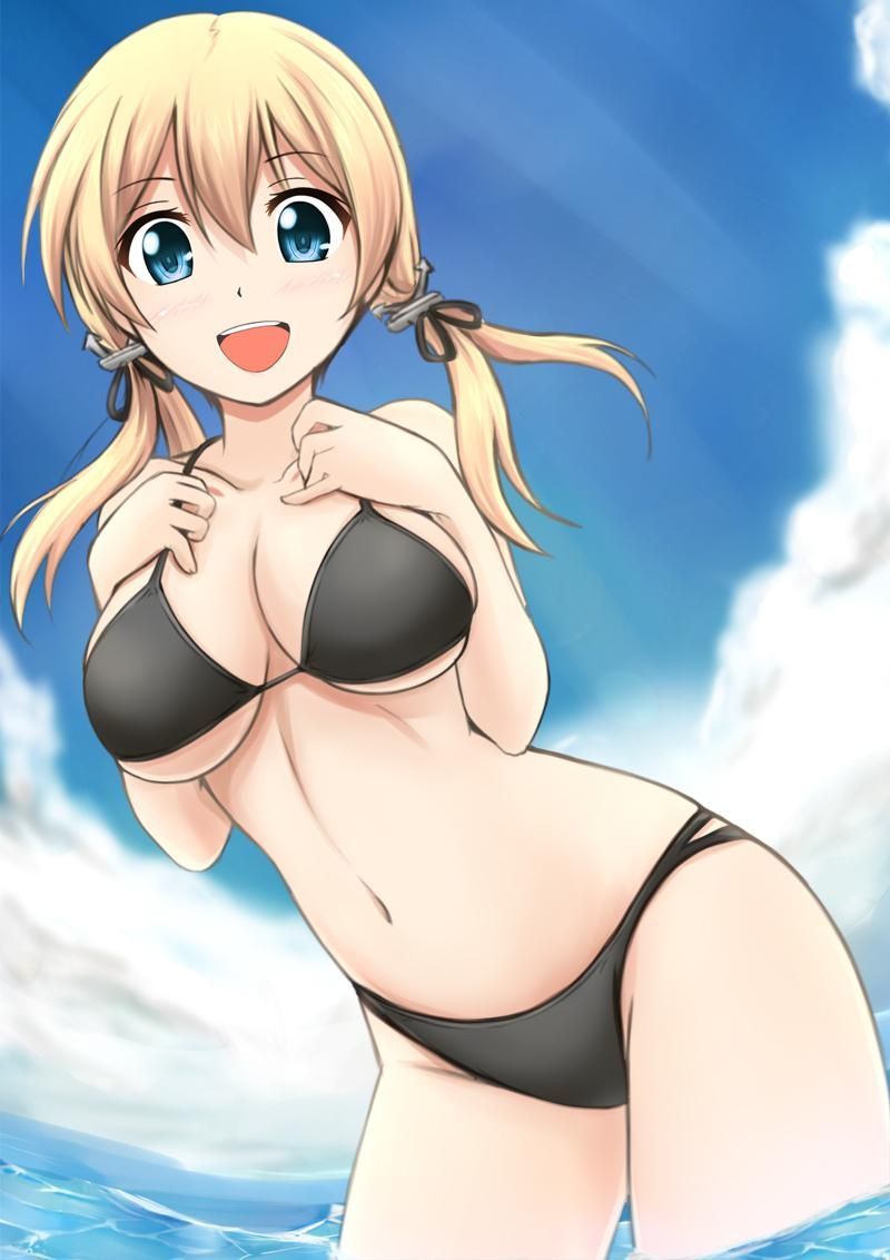 Prinz Eugen (Artist: Fuuma Nagi) - Kantai collection, Anime, Anime art, Prinz Eugen, Swimsuit, Pudding, Longpost