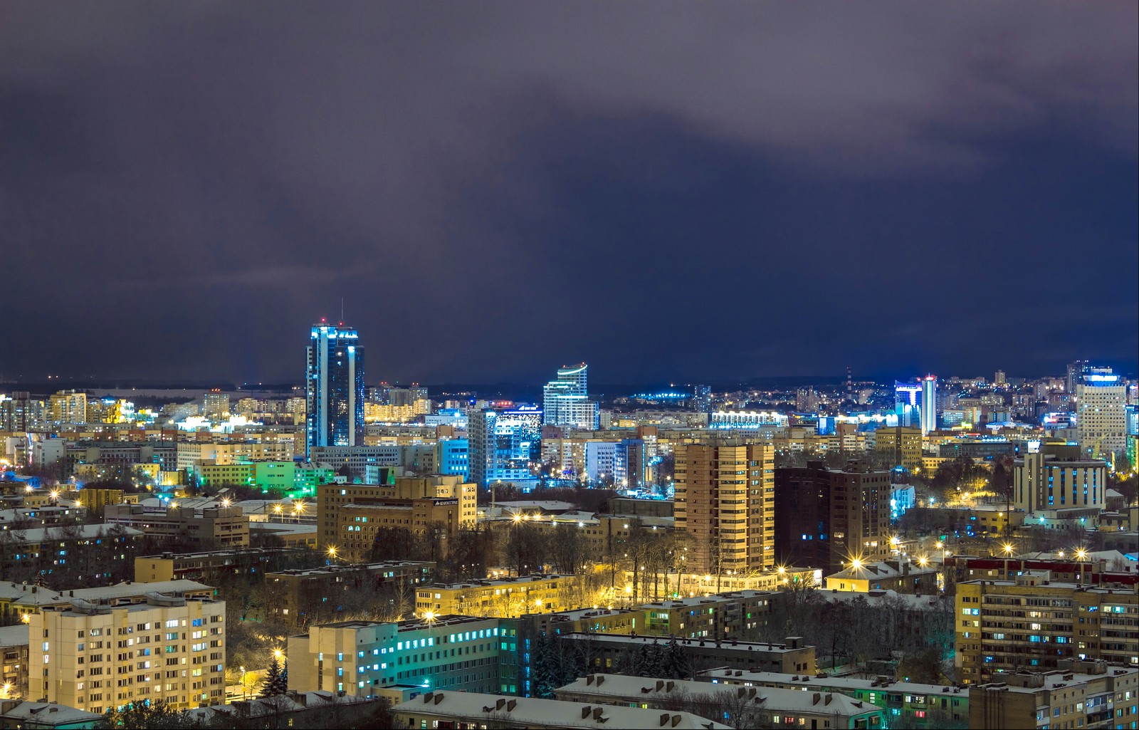 Город с высоты. - Моё, Город, Минск, Республика Беларусь, Ночь, Панорама, Фотография, Пейзаж, Руфинг, Руферы