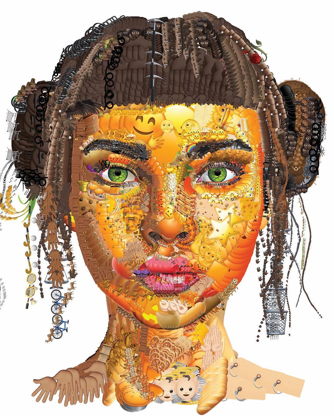 A portrait of 30,000 emojis. - Art, Collage, Portrait, Emoji Movie, , Smile, Longpost