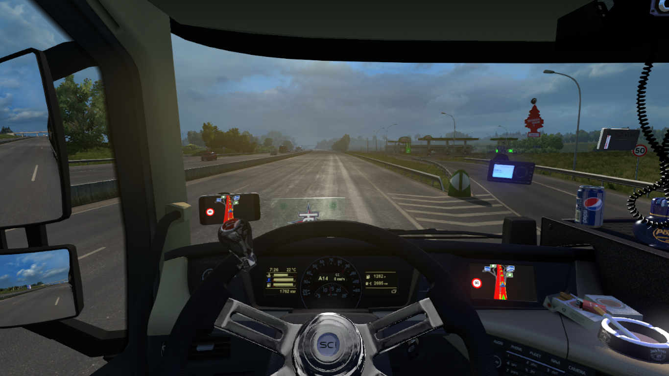 Dawn, roadside, cigarette. - Euro Truck Simulator 2, dawn, Beautiful, Graphics, Longpost